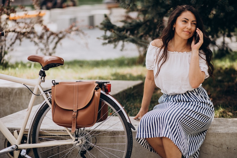 Cykel med cykelväska